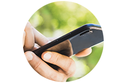 Hands holding smart phone